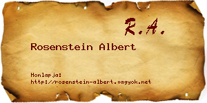 Rosenstein Albert névjegykártya