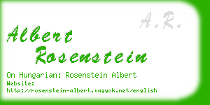 albert rosenstein business card